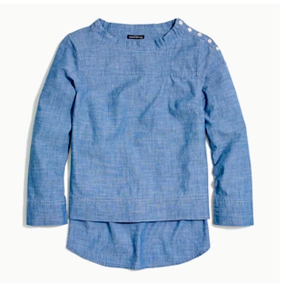 J.Crew Factory Chambray funnelneck shirt - Picture 1 of 1